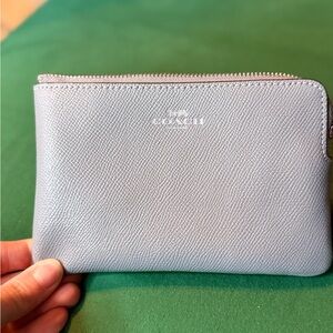 Coach Soft Gray Leather Pouch